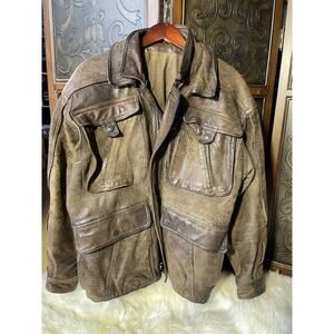 Brown‎ Leather Jacket Eu Size 38 in Men's US Size M